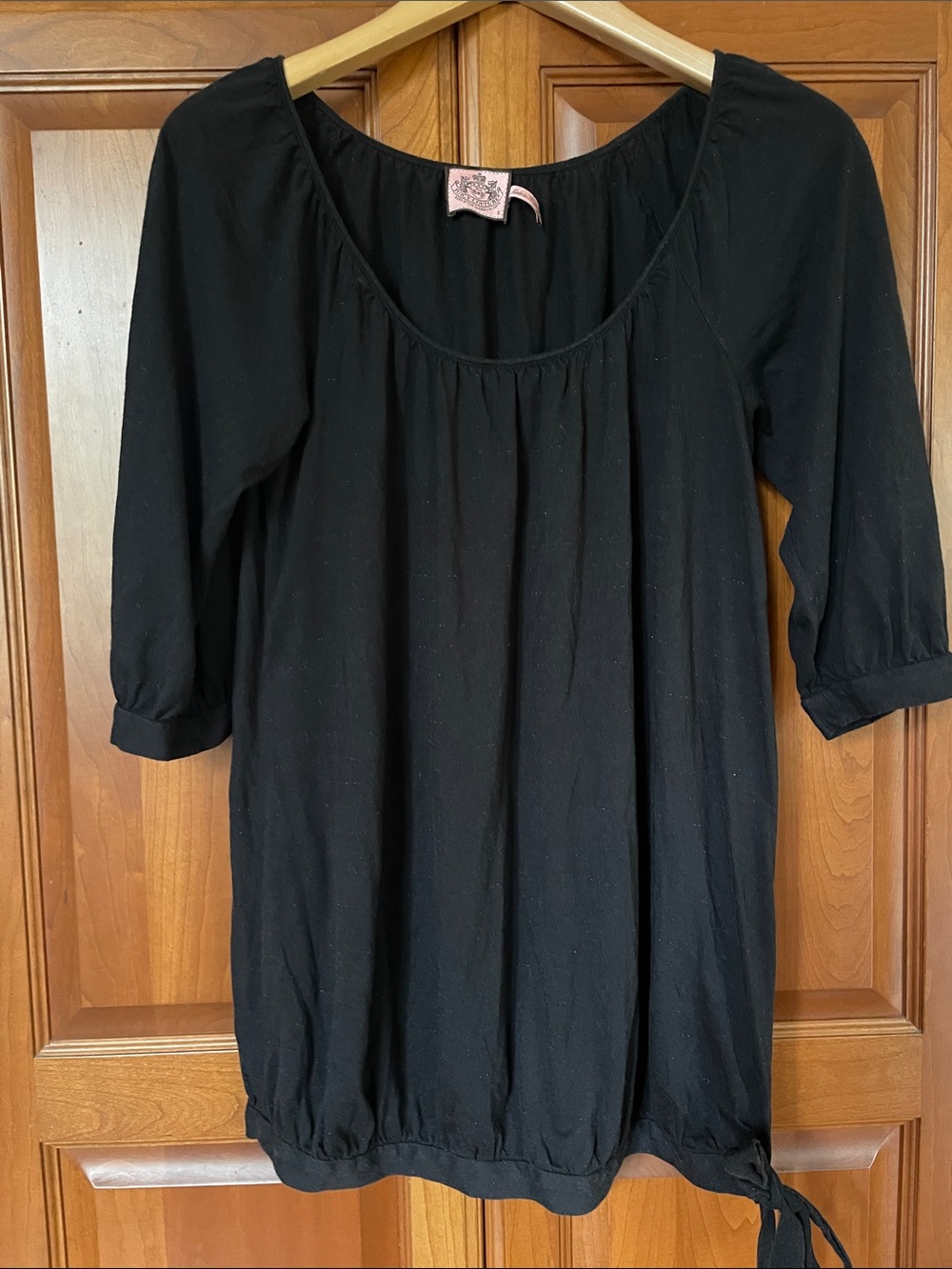 Vintage Juicy Couture Three-Quarter Length Sleeve Tie Bottom Shirt - Sz Small